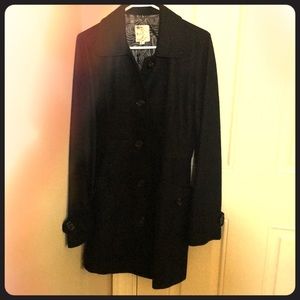 Black knee length pea coat
